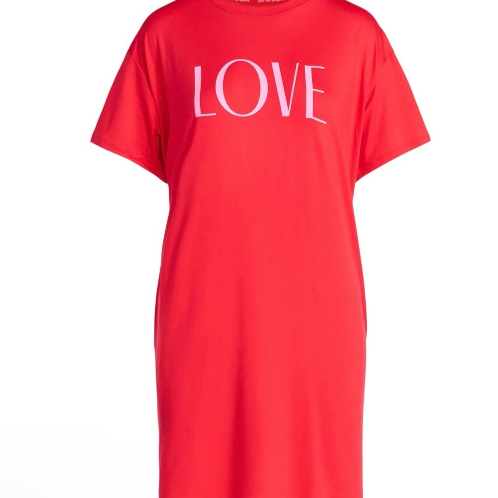 Love ❤️ Pajama Dreamy Soft Red Knit Short Sleeve Lounge Sleep Cool & Comfy L-XL